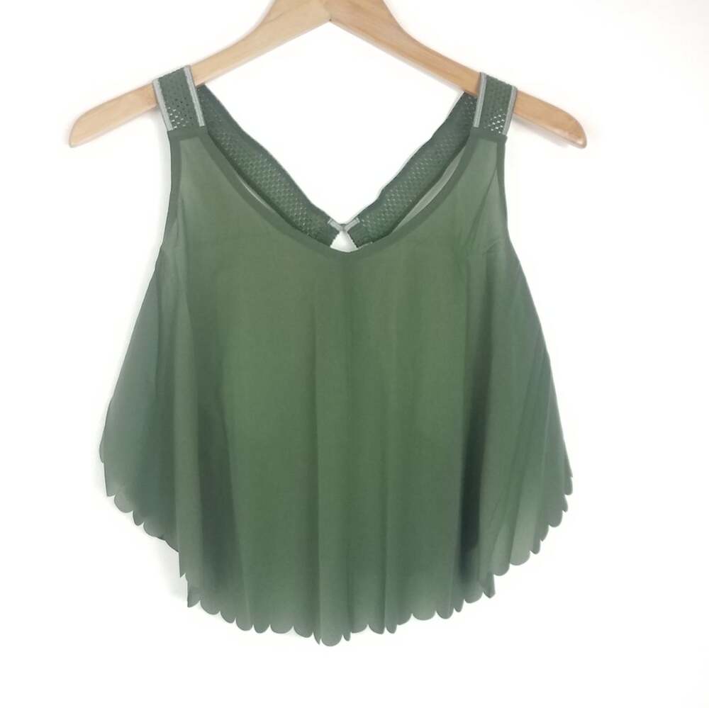 Free People | Pretty Lil Running Crop Top Green Small